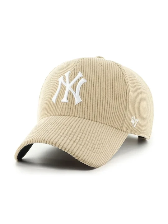 Zdjęcie produktu 47 brand czapka z daszkiem sztruksowa MLB New York Yankees beżowy