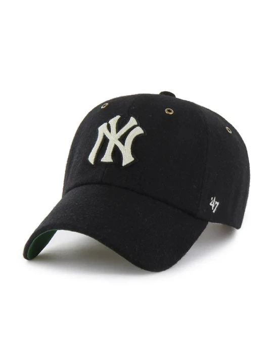 Zdjęcie produktu 47 brand czapka z daszkiem z dodatkiem wełny MLB New York Yankees czarny