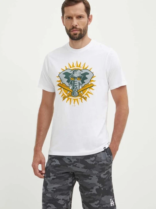 Zdjęcie produktu 47 brand t-shirt bawełniany MLB Oakland Athletics biały