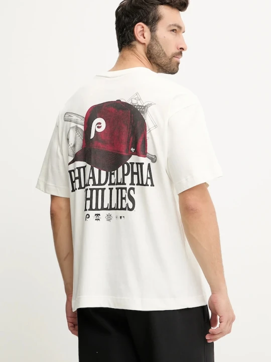 Zdjęcie produktu 47 brand t-shirt bawełniany MLB Philadelphia Phillies beżowy