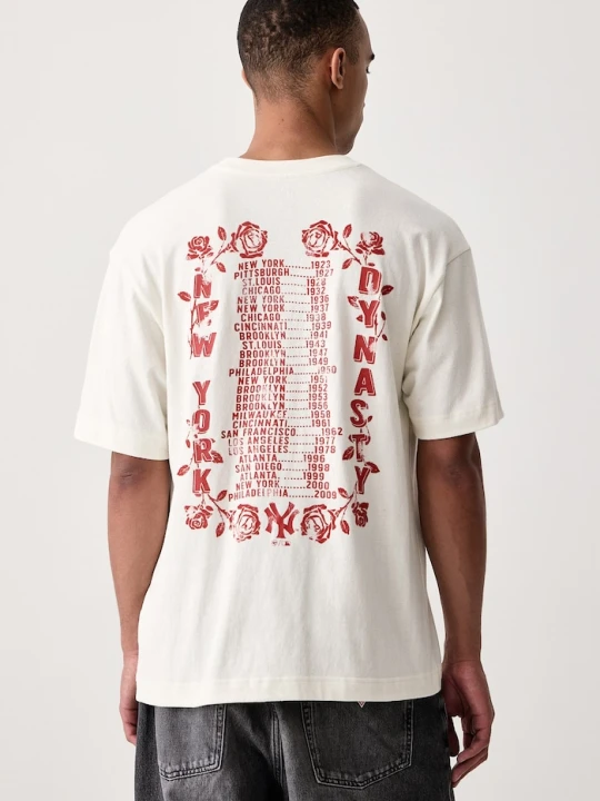 Zdjęcie produktu 47 brand T-shirt męski bawełniany MLB New York Yankees beżowy