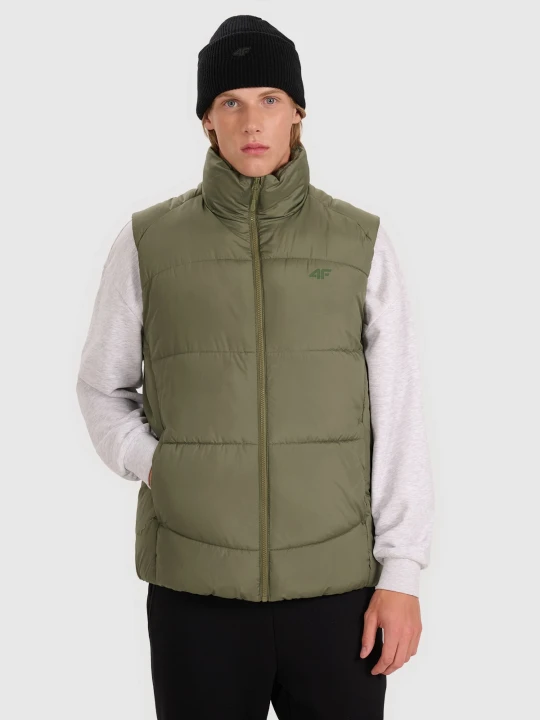 Zdjęcie produktu 4F Bezrękawnik puchowy z wypełnieniem syntetycznym męski - khaki S zielony