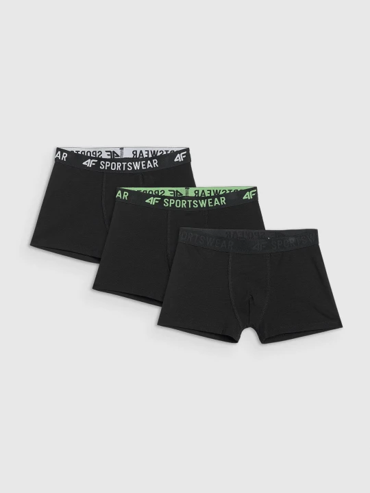 Zdjęcie produktu 4F Bielizna bokserki (3-pack) chłopięce - czarne 122/128 (6-8 lat)