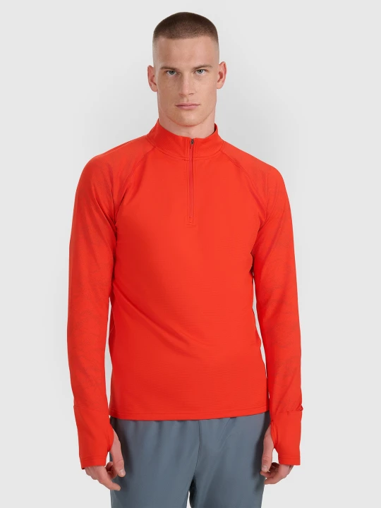 Zdjęcie produktu 4F Bluza do biegania regular szybkoschnąca męska - czerwona XL
