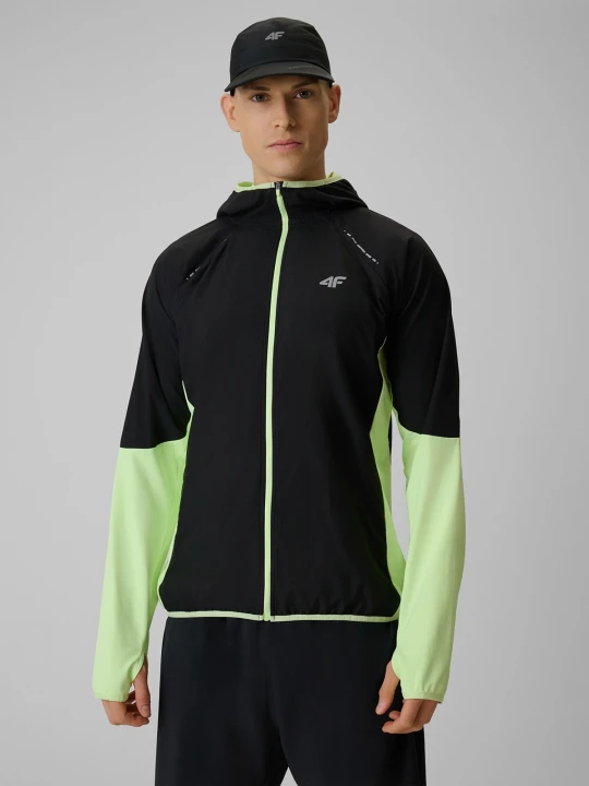 Zdjęcie produktu 4F Bluza do biegania regular z kapturem męska - żółta S