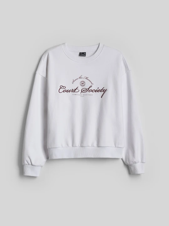 Zdjęcie produktu 4F Bluza dresowa loose bez kaptura damska - biała L