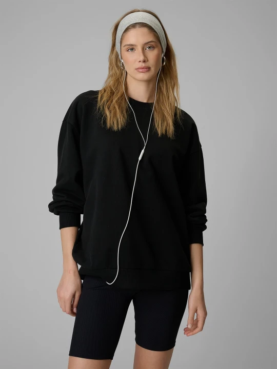Zdjęcie produktu 4F Bluza dresowa loose bez kaptura damska - czarna XL