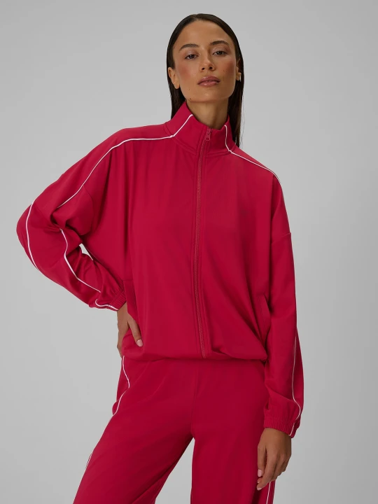 Zdjęcie produktu 4F Bluza loose bez kaptura szybkoschnąca damska - czerwona M