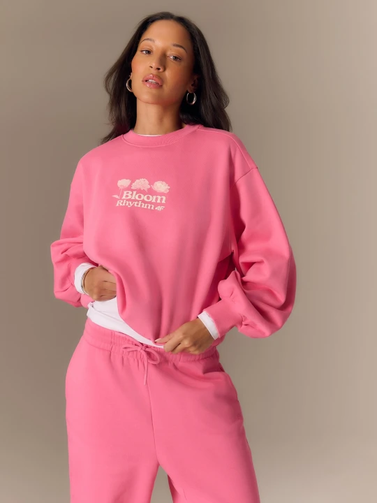 Zdjęcie produktu 4F Bluza dresowa loose bez kaptura damska - różowa XL