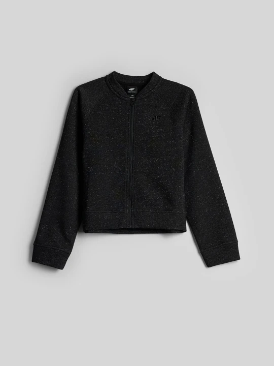 Zdjęcie produktu 4F Bluza dresowa loose bez kaptura dziewczęca - czarna 146 (10-11 lat)