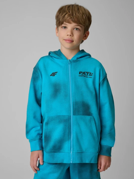 Zdjęcie produktu 4F Bluza dresowa loose z kapturem chłopięca - niebieska 158 / 164 (12-14 lat)