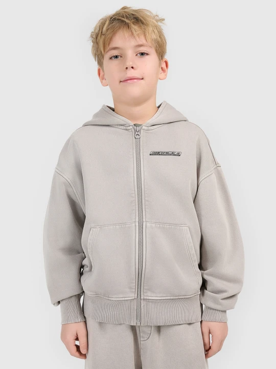 Zdjęcie produktu 4F Bluza dresowa loose z kapturem chłopięca - szara 122 / 128 (6-8 lat)
