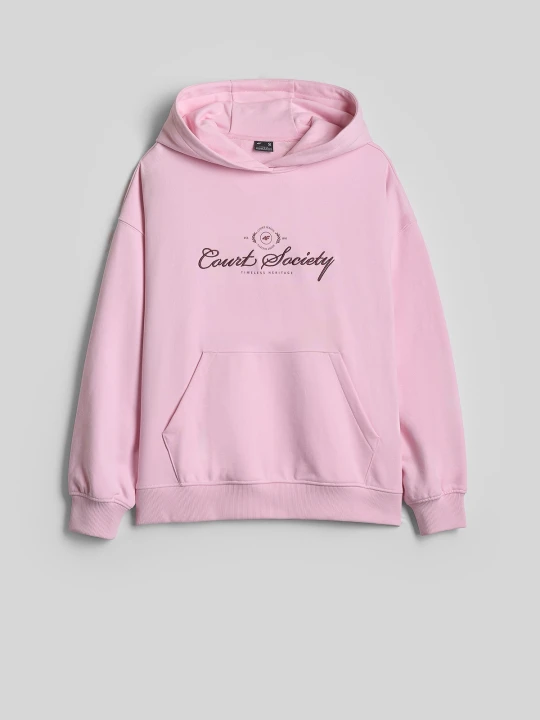 Zdjęcie produktu 4F Bluza dresowa loose z kapturem damska - różowa XS
