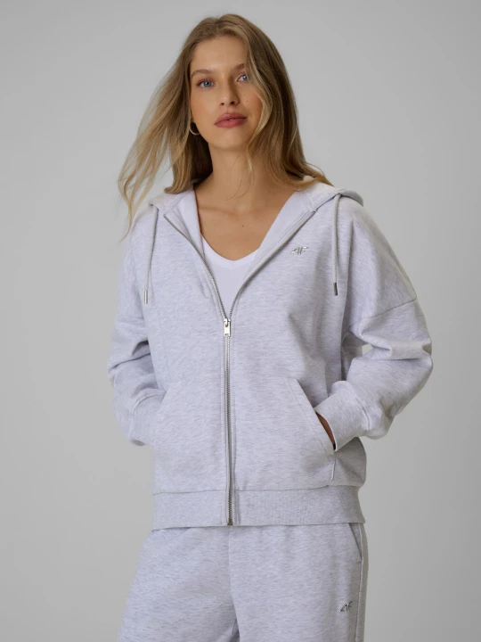 Zdjęcie produktu 4F Bluza dresowa loose z kapturem damska - szara XS