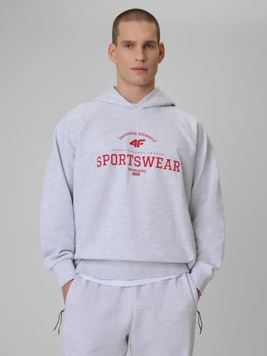 Zdjęcie produktu 4F Bluza dresowa loose z kapturem męska - szara S