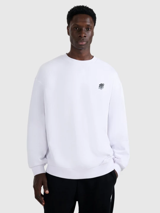 Zdjęcie produktu 4F Bluza dresowa nierozpinana bez kaptura męska - biała XL