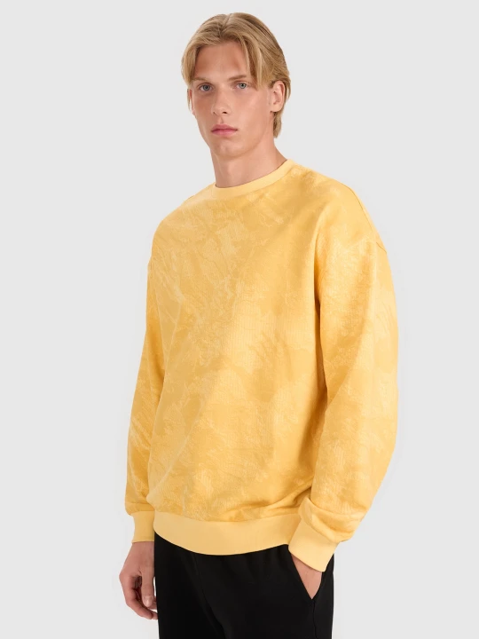 Zdjęcie produktu 4F Bluza dresowa nierozpinana bez kaptura męska - żółta XXL