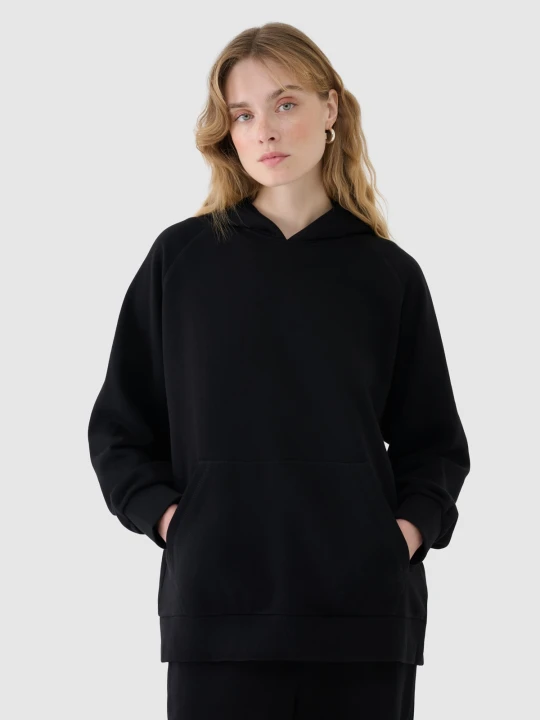 Zdjęcie produktu 4F Bluza dresowa nierozpinana z kapturem damska - czarna L