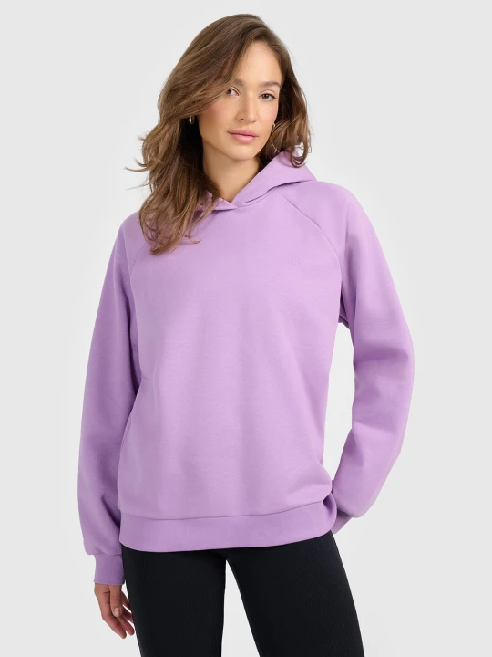 Zdjęcie produktu 4F Bluza dresowa nierozpinana z kapturem damska - fioletowa XS