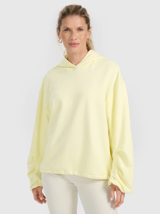 Zdjęcie produktu 4F Bluza dresowa nierozpinana z kapturem damska - żółta L