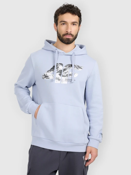 Zdjęcie produktu 4F Bluza dresowa nierozpinana z kapturem męska - niebieska XXL