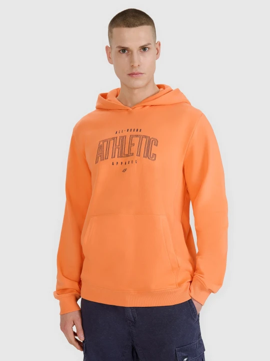 Zdjęcie produktu 4F Bluza dresowa nierozpinana z kapturem męska - pomarańczowa XL