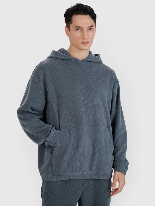 Zdjęcie produktu 4F Bluza dresowa nierozpinana z kapturem męska - szara XXL