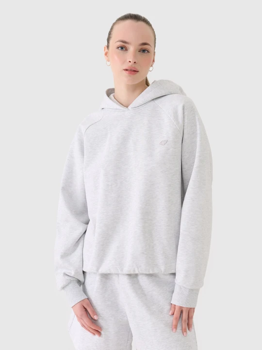 Zdjęcie produktu 4F Bluza dresowa nierozpinana z kapturem uniseks - szara XS