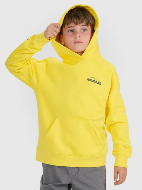 Zdjęcie produktu 4F Bluza dresowa oversize z kapturem chłopięca - żółta 164 (13-14 lat)
