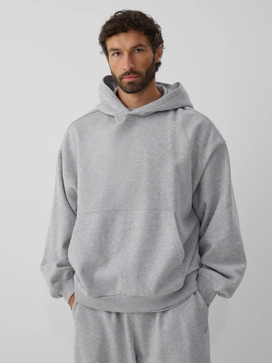 Zdjęcie produktu 4F Bluza dresowa oversize z kapturem męska - szara M