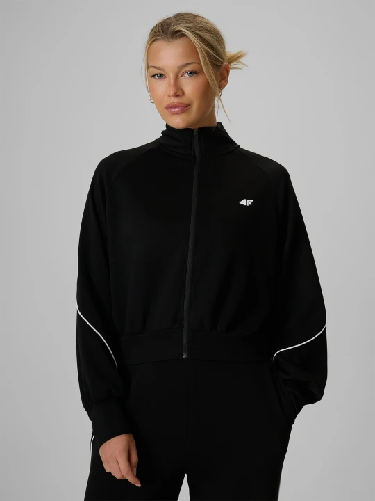 Zdjęcie produktu 4F Bluza kibica regular bez kaptura damska - czarna M