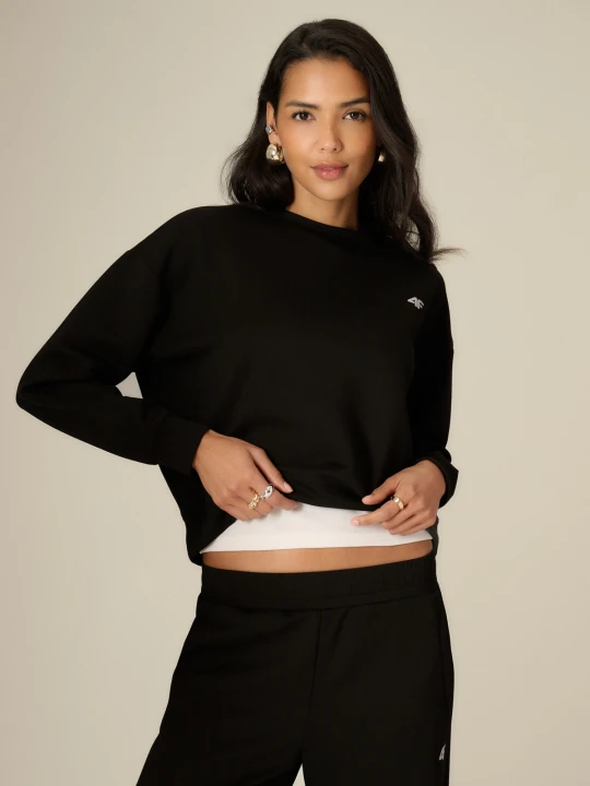 Zdjęcie produktu 4F Bluza dresowa regular bez kaptura damska - czarna XS