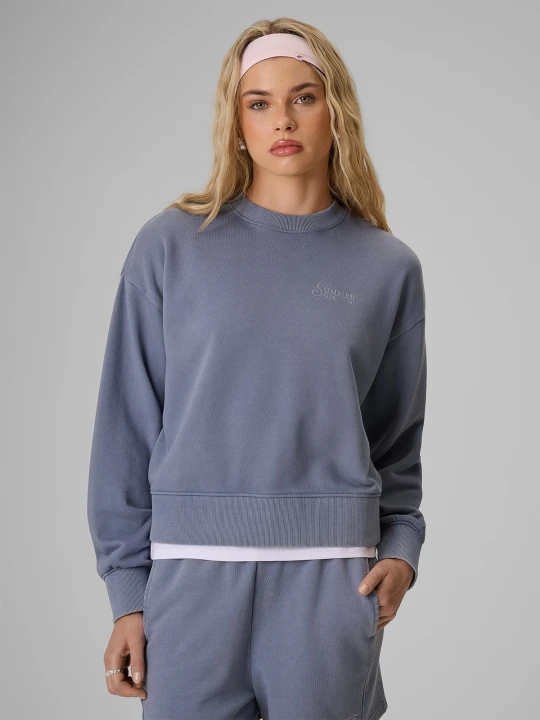 Zdjęcie produktu 4F Bluza dresowa regular bez kaptura damska - denim XS Granatowy