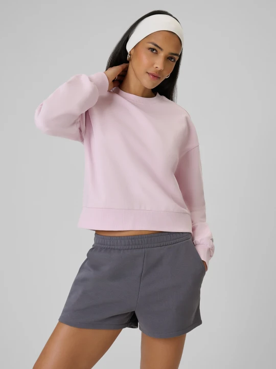 Zdjęcie produktu 4F Bluza dresowa regular bez kaptura damska - różowa L