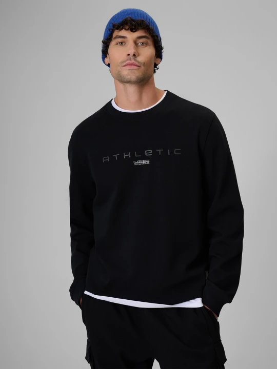 Zdjęcie produktu 4F Bluza dresowa regular bez kaptura męska - czarna M