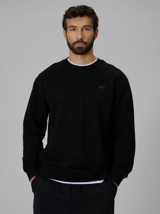 Zdjęcie produktu 4F Bluza dresowa regular bez kaptura męska - czarna M