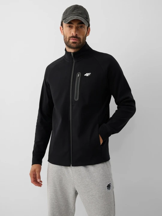Zdjęcie produktu 4F Bluza dresowa regular bez kaptura męska - czarna XL