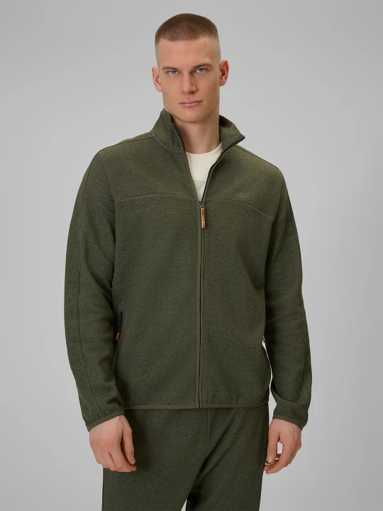 Zdjęcie produktu 4F Bluza dresowa regular bez kaptura męska - khaki XXL zielony