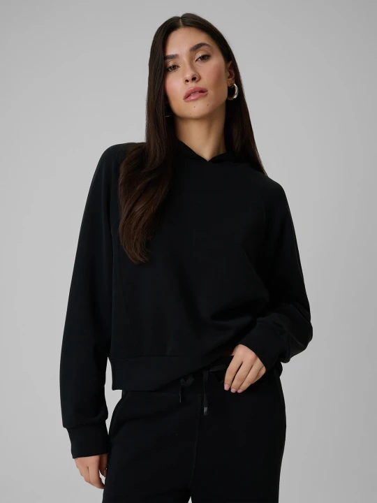 Zdjęcie produktu 4F Bluza dresowa regular z kapturem damska - czarna XXL