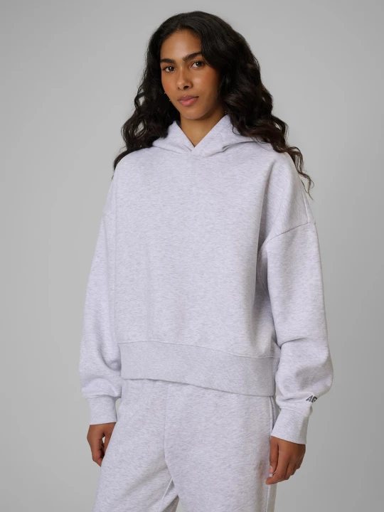 Zdjęcie produktu 4F Bluza dresowa regular z kapturem damska - szara M