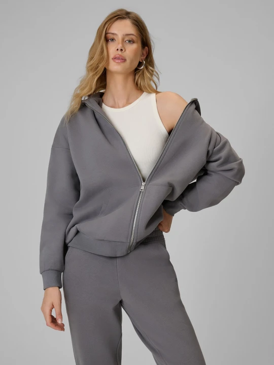 Zdjęcie produktu 4F Bluza dresowa regular z kapturem damska - szara XXL