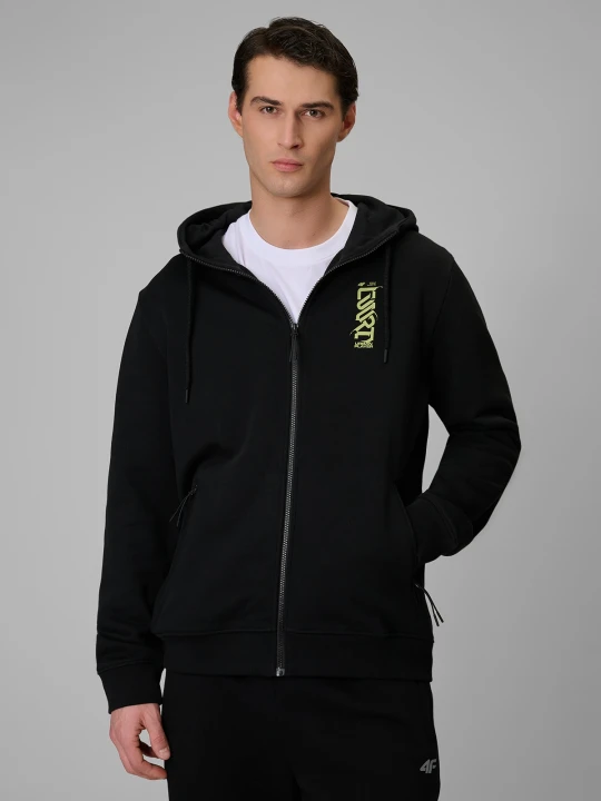 Zdjęcie produktu 4F Bluza dresowa regular z kapturem męska - czarna XL