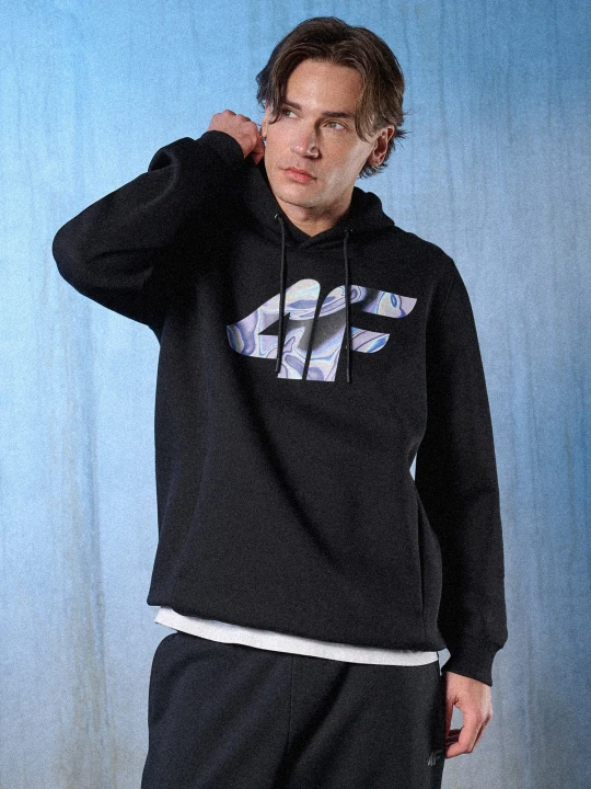 Zdjęcie produktu 4F Bluza dresowa regular z kapturem męska - czarna M