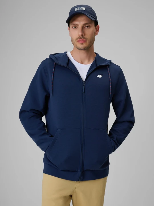 Zdjęcie produktu 4F Bluza dresowa regular z kapturem męska - granatowa S