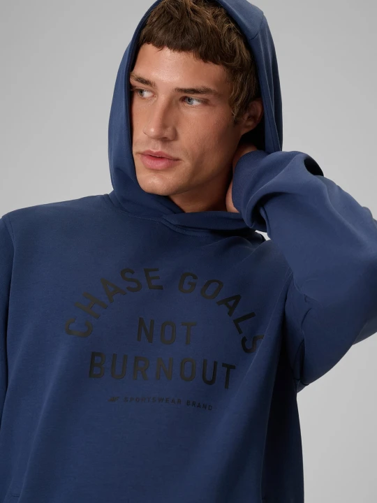 Zdjęcie produktu 4F Bluza dresowa regular z kapturem męska - granatowa M