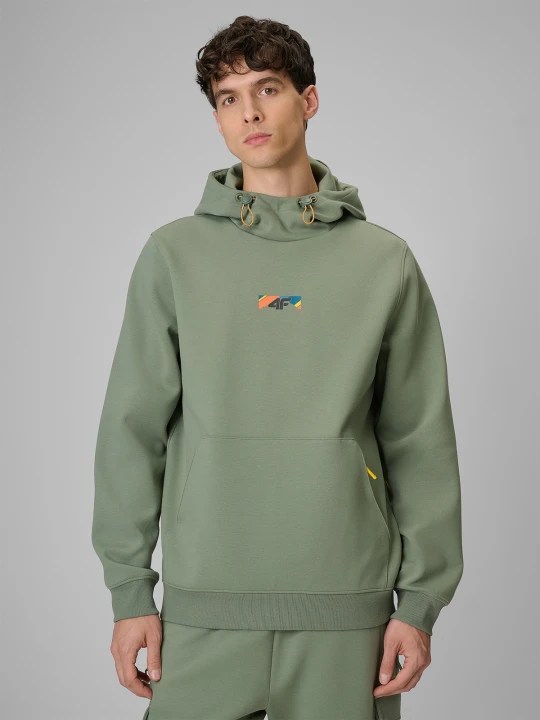 Zdjęcie produktu 4F Bluza dresowa regular z kapturem męska - khaki S zielony