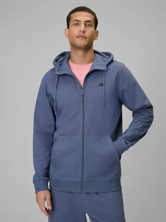 Zdjęcie produktu 4F Bluza dresowa regular z kapturem męska - niebieska M