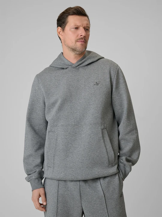 Zdjęcie produktu 4F Bluza dresowa regular z kapturem męska - szara XXL