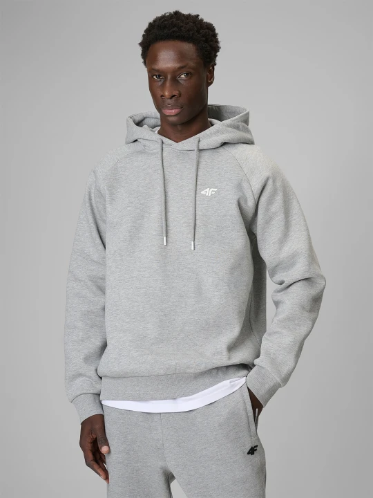 Zdjęcie produktu 4F Bluza dresowa regular z kapturem męska - szara XXL