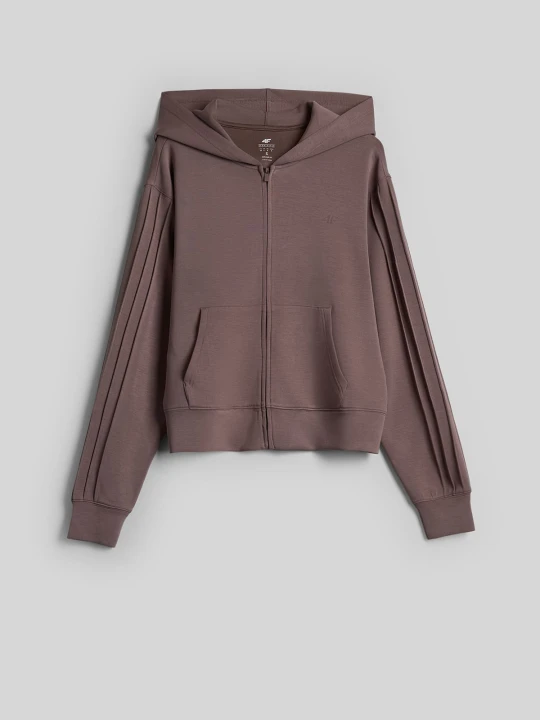 Zdjęcie produktu 4F Bluza dresowa regular z modalem damska - brązowa S